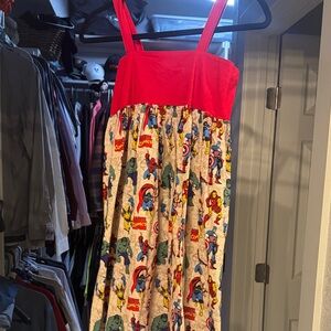 Superhero Print Kids Casual Dress - Marvel